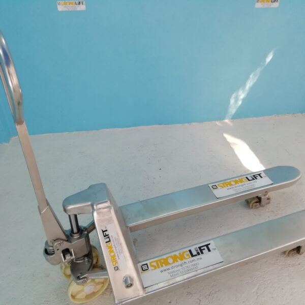 Patín 2 ton. de acero inox, angosto, horquillas 20.5"x48"  Mod. 14