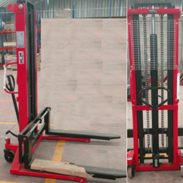 Apilador hidra. extra ancho, doble torre 1.5 ton. a 3m de altura Mod. 61